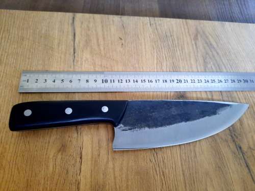 Handmade Original Almaza Kitchen Serbian Chef Knife with Rosewood handle. D2 Tool steel forged.