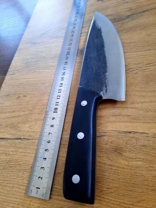 Handmade Original Almaza Kitchen Serbian Chef Knife with Rosewood handle. D2 Tool steel forged.