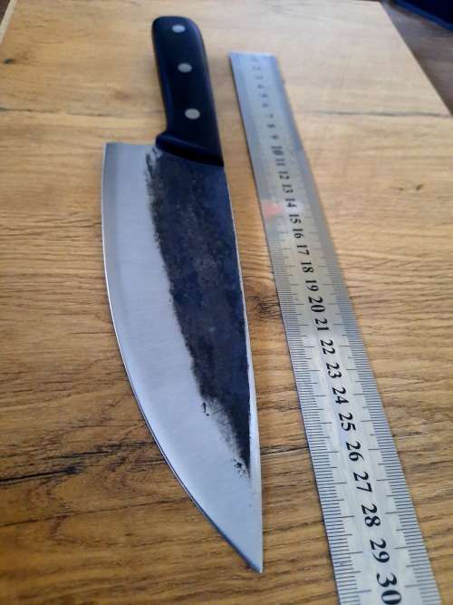 Handmade Original Almaza Kitchen Serbian Chef Knife with Rosewood handle. D2 Tool steel forged.