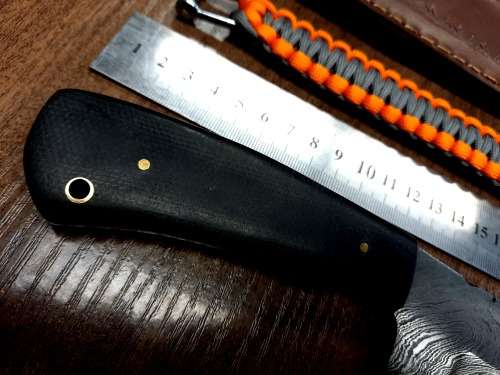 Handmade Damascus steel HUNTING  knife with MICARTA handle scales. FREE BRACELET