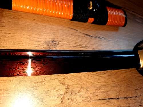Handmade RED Damascus Steel Katana Samurai 13 Fold, Battle Ready, 8192 Layers of steel, 1095 &1060