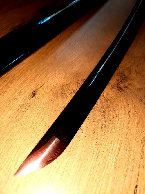 Handmade RED Damascus Steel Katana Samurai 13 Fold, Battle Ready, 8192 Layers of steel, 1095 &1060