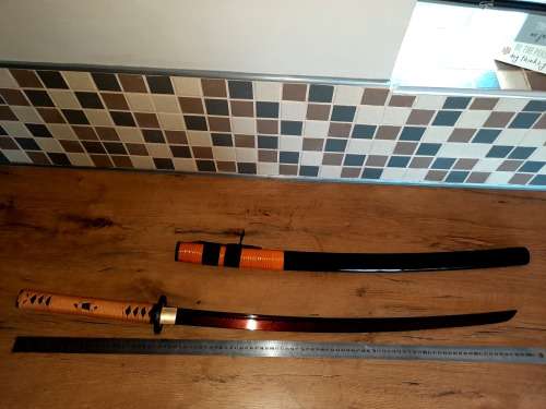 Handmade RED Damascus Steel Katana Samurai 13 Fold, Battle Ready, 8192 Layers of steel, 1095 &1060