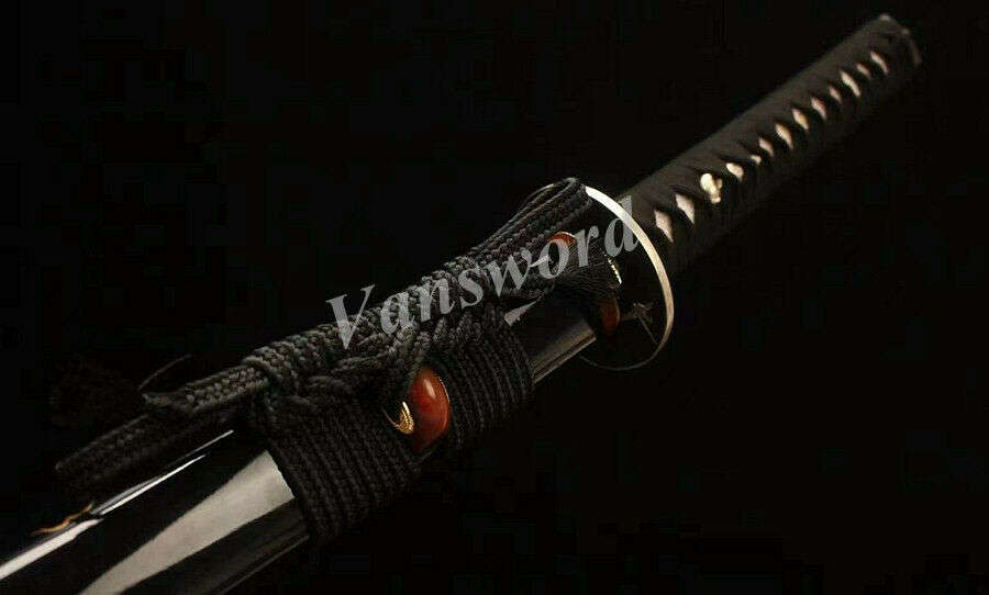 Handmade Damascus Folded Steel Clay Tempered, Japanese Samurai Katana with a nice Hamon.(LAST SWORD)