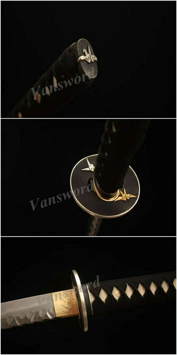 Handmade Damascus Folded Steel Clay Tempered, Japanese Samurai Katana with a nice Hamon.(LAST SWORD)