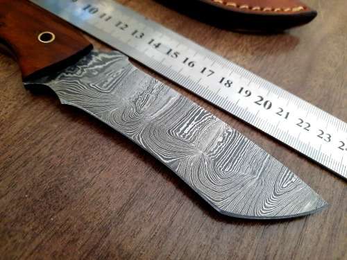 Handmade Damascus steel HUNTING Knife with Wooden handle scales, Perfect Gift for him.
