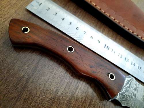 Handmade Damascus steel HUNTING Knife with Wooden handle scales, Perfect Gift for him.