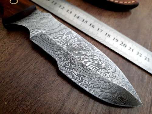Handmade Damascus steel HUNTING Knife with Wooden handle scales, Perfect Gift for him.