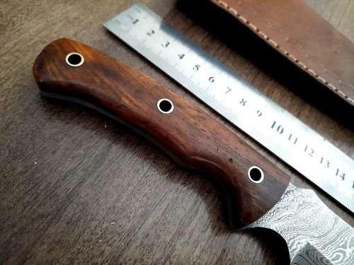 Handmade Damascus steel HUNTING Knife with Wooden handle scales, Perfect Gift for him.