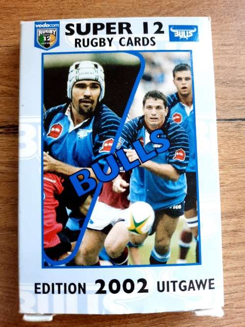 Super 12 Rugby Cards, Edition 2002. Cats Bulls, Stormers and Sharks.  One price for all.