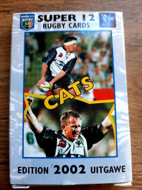 Super 12 Rugby Cards, Edition 2002. Cats Bulls, Stormers and Sharks.  One price for all.