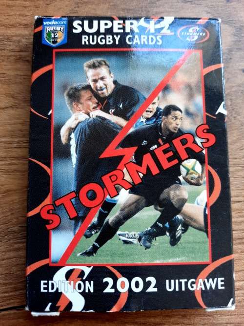 Super 12 Rugby Cards, Edition 2002. Cats Bulls, Stormers and Sharks.  One price for all.