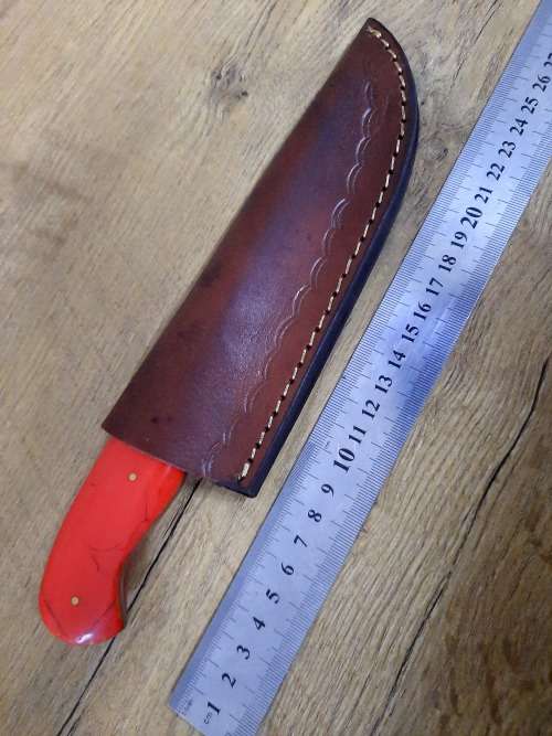 Handmade Damascus steel HUNTING Knife with Epoxy handle scales. The exact knife you will receive.