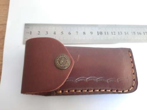 Handmade Damascus steel folding knife w Wooden Handle Scales. New stock !!