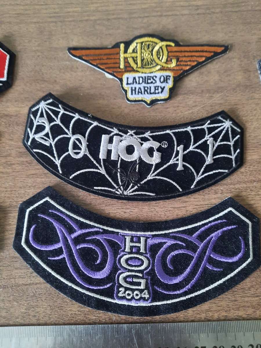 Harley Davidson cloth patches, price is per cloth patch. 10 available, One bidder to bid on all 10.