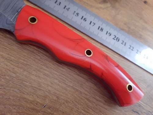Handmade Damascus steel HUNTING  knife with Epoxy Resin handle scales. READ Description please.