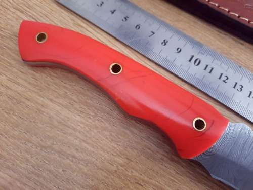 Handmade Damascus steel HUNTING  knife with Epoxy Resin handle scales. READ Description please.