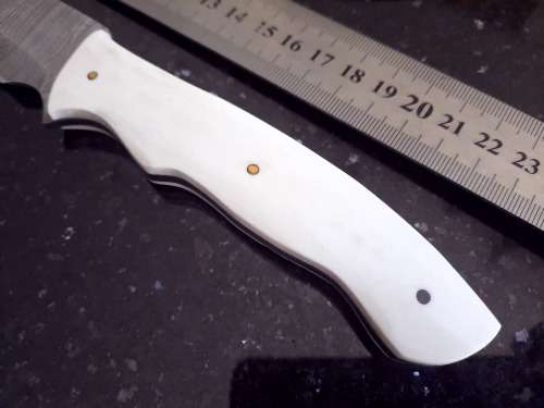 Handmade Damascus steel HUNTING  knife with Epoxy Resin handle scales.