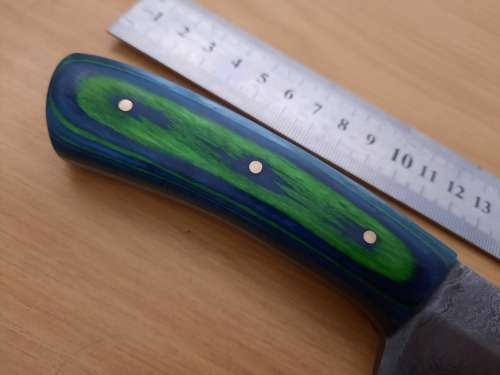 Handmade Damascus steel HUNTING  knife with Wooden handle scales. Please read description.