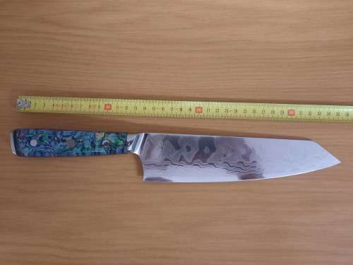 Damascus VG-10 Stainless Steel Japanese Chef`s knife, Abalone & Epoxy , Last one !