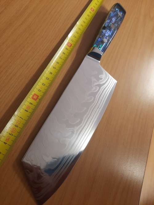 Damascus VG-10 Stainless Steel Japanese CLEAVER, Abalone & Epoxy Resin handle, Price is per cleaver!