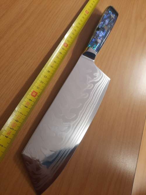 Damascus VG-10 Stainless Steel Japanese CLEAVER, Abalone & Epoxy Resin handle, Price is per cleaver!