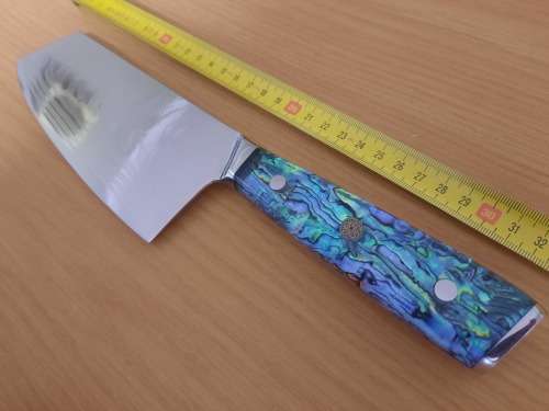 Damascus VG-10 Stainless Steel Japanese CLEAVER, Abalone & Epoxy Resin handle, Price is per cleaver!