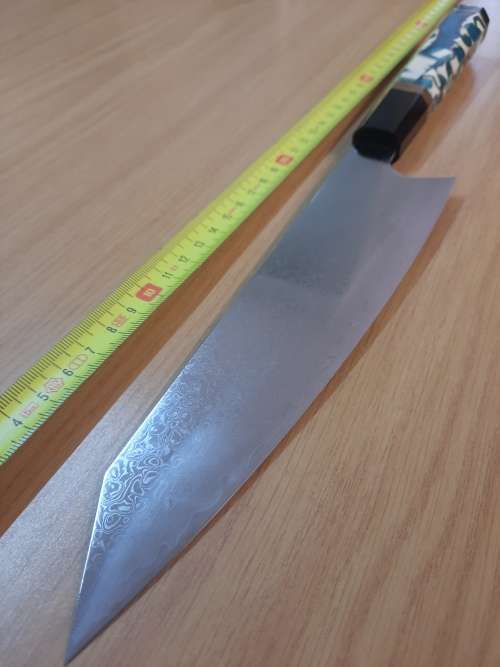 Damascus VG-10 Stainless Steel Japanese Chef`s knife,  Mammoth Tusk pieces (Dinky Eter Special)