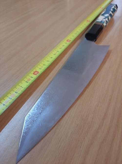 Damascus VG-10 Stainless Steel Japanese Chef`s knife,  Mammoth Tusk pieces (Dinky Eter Special)