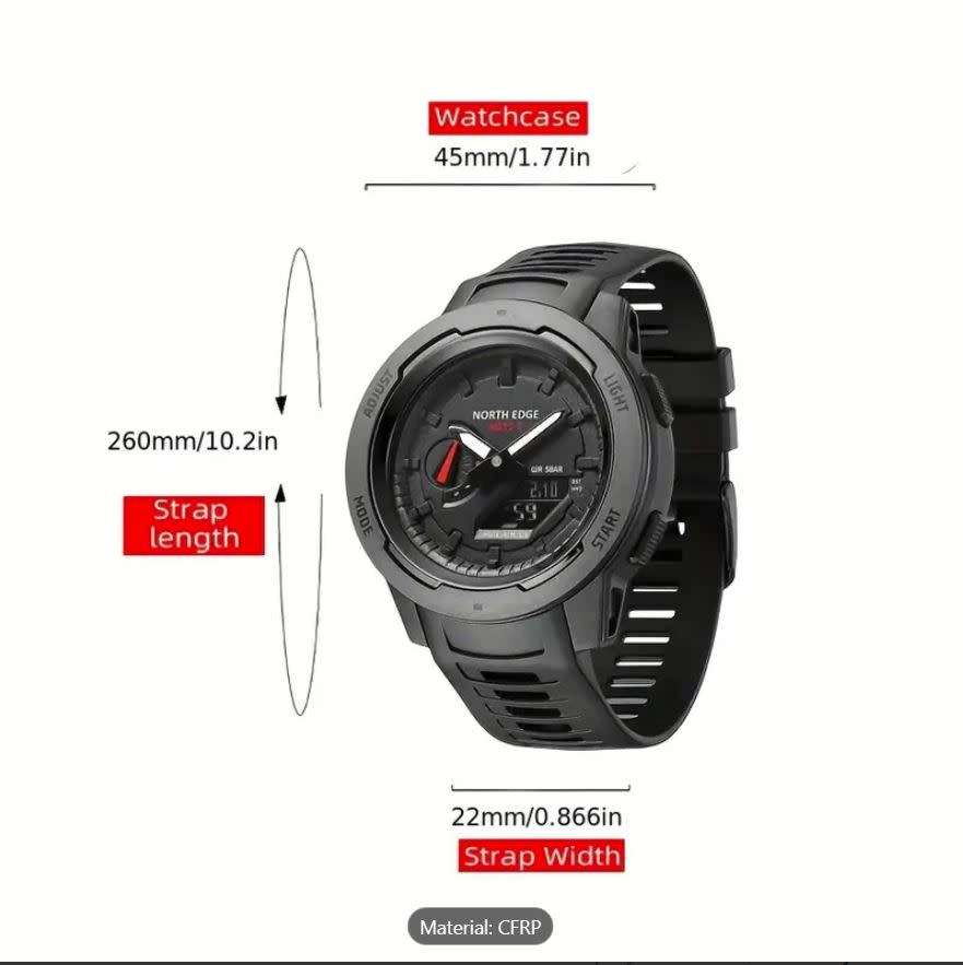 North Edge Mars 3 Carbon Fiber Watch, 8 available, BRAND NEW, PRICE IS PER Watch.