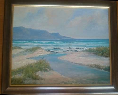 Beach and Mountains Scene by Don Benzien