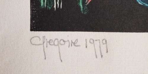 Watercolored, District 6, Linocut By Gregoire Boonzaier Dated 1979