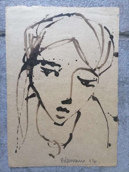 The Lady, in Watercolor on Handmade Paper, By Hennie Niemann SNR, Signed 2014, UNFRAMED