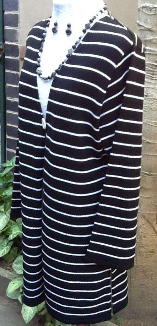 KNITTED STRIPED JACKET 105cm  ANY 2 WAY COLOR COMB CAN BE CHOSEN