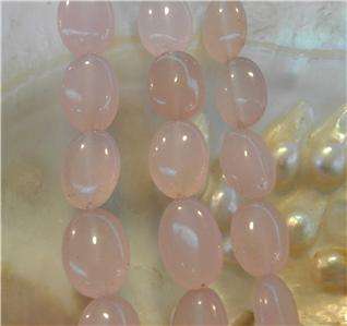 ROSE QUARTS OVAL SHAPED 10X15MM 28 BEADS