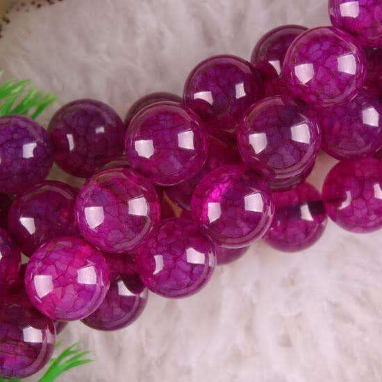 STUNNING DEEP PINK CRACKLE AGATE 6MM 64 PIECES