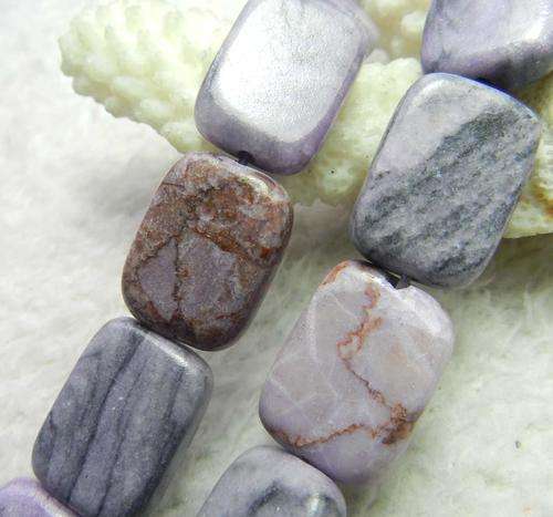 HOWLITE  TURQUOISE LAVENDER RECTANGLES   13MM X 18MM   23 PIECES 15INCH