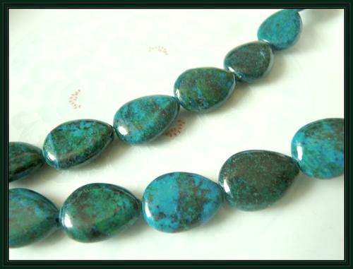 AZURITE CHRYSOCOLLA 18 MM TEARDROP LOOSE GEMS 23 PIECES