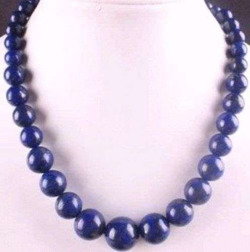 LAPIS  LAZULI 6MM TO 14 MM  GRADIENT NECKLACE 49 CM