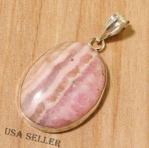 RHODOCHROSITE PENDANT  SILVER PLATED