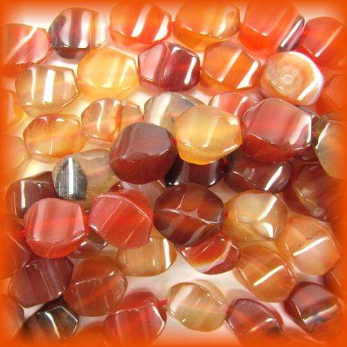 CARNELIAN 8 X 10 MM  LOOSE TWIST SQUARE GEMS 37 PIECES