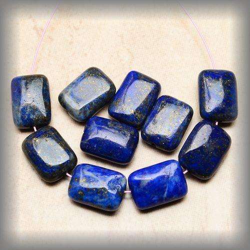LAPIS LAZULI 14 X 10 X 5 MM RETANGLE LOOSE GEMS 10 PIECES