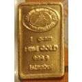 GOLD BAR 1 (ONE) GRAM (~0.0321 TROY OUNCE)  CERTIFIED
