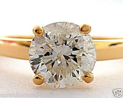 14KT GP LADIES EXQUISITE SOLITAIR CZ RING