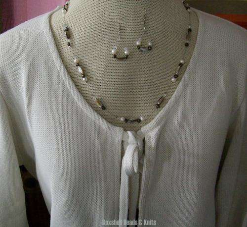 KNITTED BUNNY JACKET WINTER WEIGHT STRING TIE