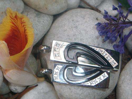 NEVER SEEN BEFORE STAINLESS STEEL 316L HIS AND HERS  PENDANT WITH    C.Z.