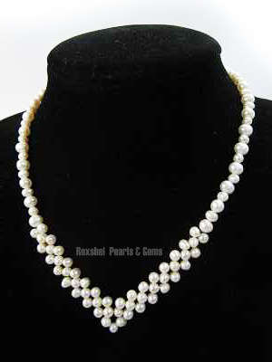 18" WHITE GENIUNE FRESH WATER PEARLS  WHITE GOLD PLATED CLASP