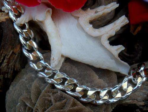 HIS OR HERS STERLING SILVER 925 FLAT CURB BRACELET