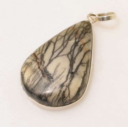 ZEBRA JASPER PENDANT AND 42MM AND STERLING SILVER BOX CHAIN