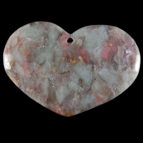 PINK TOURMALINE HEART  PENDANT 49MM X 35MM  X 7MM  WITH FREE BAIL AND THONG